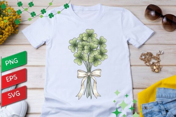 Download Shamrock Bouquet with Bow Saint Patrick - Shamrock Collection