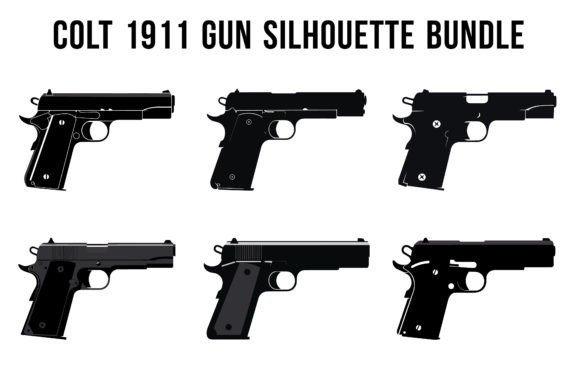 Download Colt 1911 Gun Silhouettes SVG Bundle - 1911 Collection