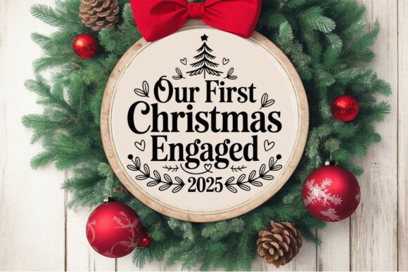 Download Our First Christmas Engaged 2025 SVG - Christmas Collection