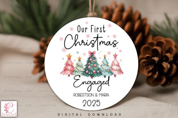 Download Our First Christmas Engaged 2025 PNG - Christmas Collection