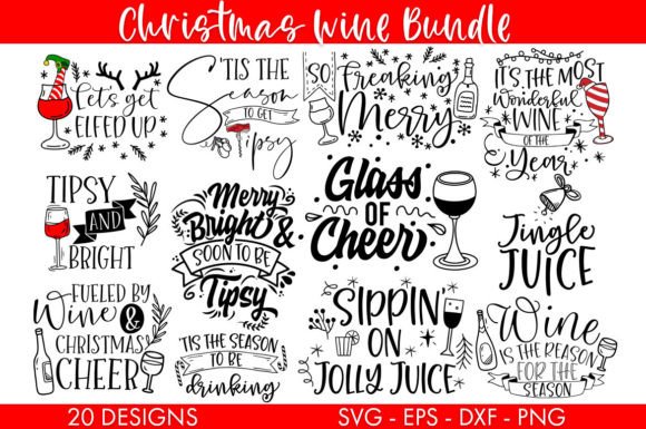 Download Christmas Wine SVG Bundle - Christmas Collection