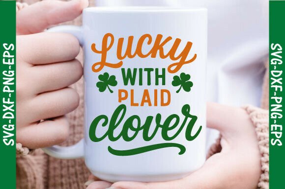 Download Lucky with Plaid Clover St.Patrick's SVG - Lucky Collection